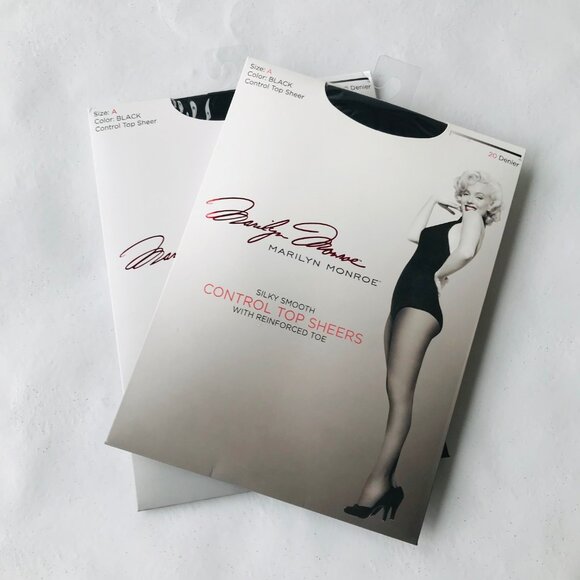 Marilyn Monroe Silky Smooth Control Top Sheers Pantyhose Black - Picture 1 of 2